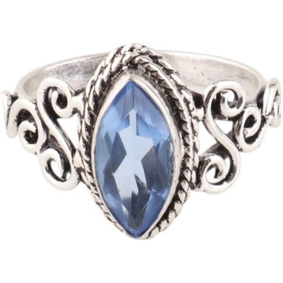Tanzanite Natural Semi Precious Gemstone Silver Bohemian Jewelry Ring